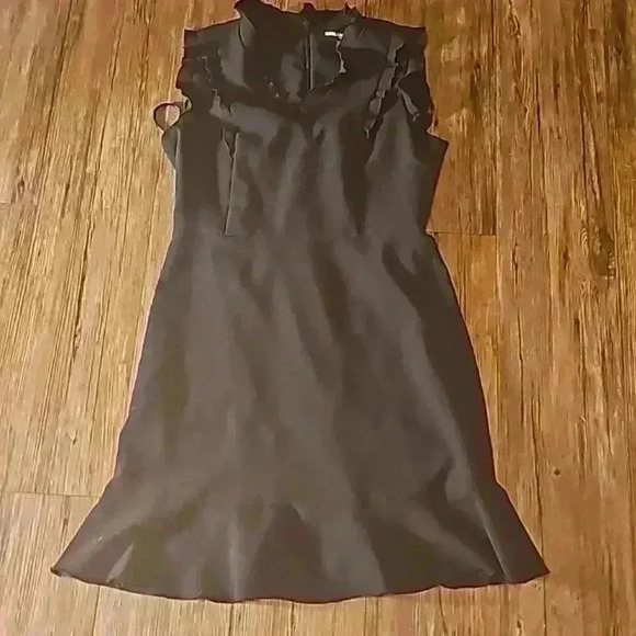 Karl Lagerfeld Dresses & Skirts - Womens Karl Lagerfeld Black Ruffle Cocktail Midi Dress Sz 10